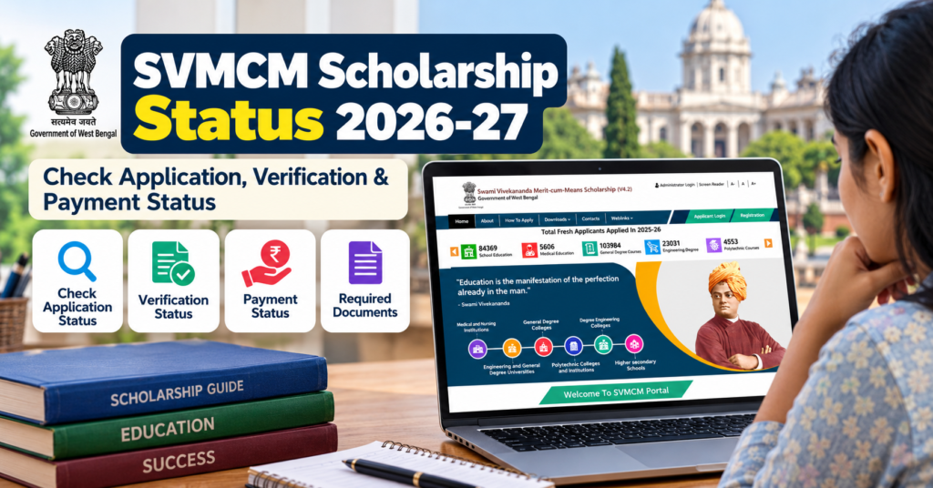 SVMCM Scholarship Status 2026-27: Check Application, Verification & Payment Status